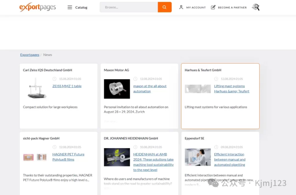 Exportpages – 德国B2B网站，浏览制造商，分销商和服务提供商插图4